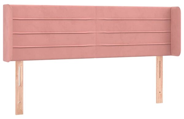 Čelo postele s LED růžové 147 x 16 x 78/88 cm samet 3123429