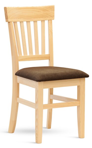Stima Židle borovicová KT119 s čalouněným sedákem Odstín: Borovice Masiv, Látky: MAX grigio T23