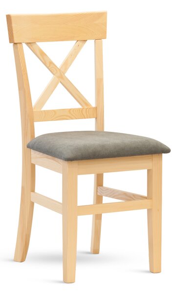 Stima Židle borovicová KT122 s čalouněným sedákem Odstín: Borovice Masiv, Látky: MAX camel T21