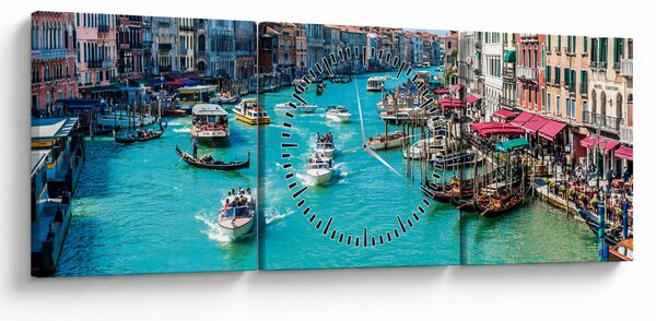 Obraz - Canal Grande, Benátky, Itálie (s hodinami) (90x30 cm)