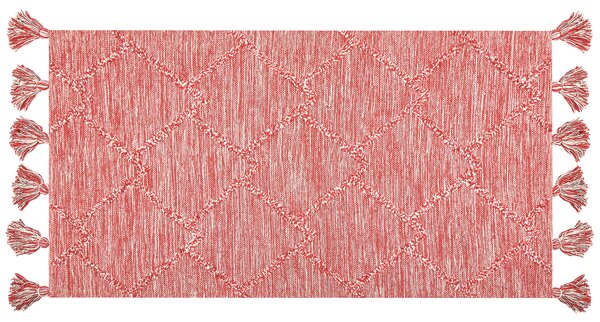 Koberec NIGDE Červená 80 x 150 cm Bavlna