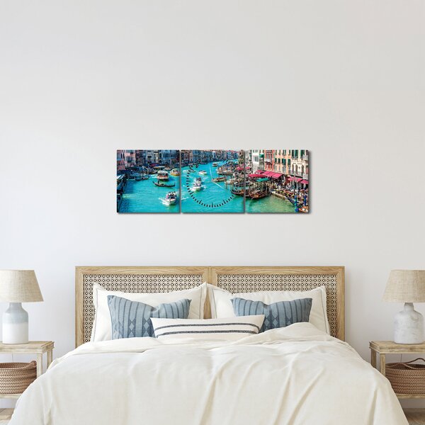 Obraz - Canal Grande, Benátky, Itálie (s hodinami) (90x30 cm)