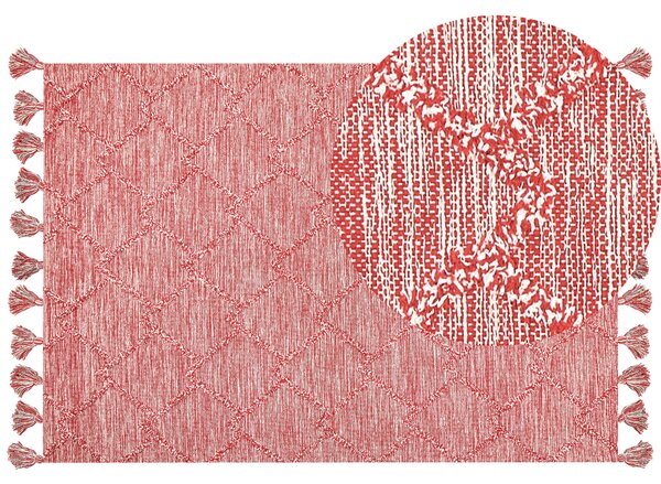 Bavlněný koberec 160 x 230 cm červený NIDGE
