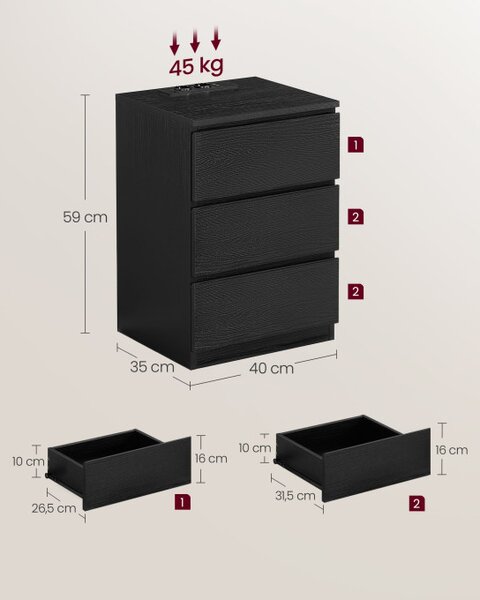 Set dvou nočních stolků LET831B56