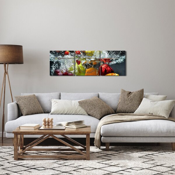 Obraz - Ovoce (s hodinami) (90x30 cm)