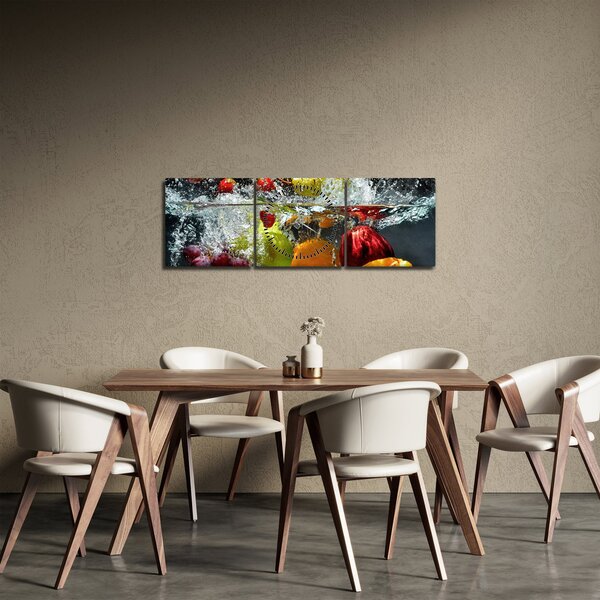 Obraz - Ovoce (s hodinami) (90x30 cm)