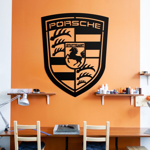 DUBLEZ | 3D dřevěné logo - Porsche | Obraz