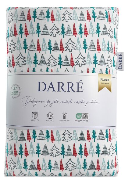 DARRÉ Flanelové povlečení Vánoční barevné stromečky Velikost: 140 x 200 + 70 x 90