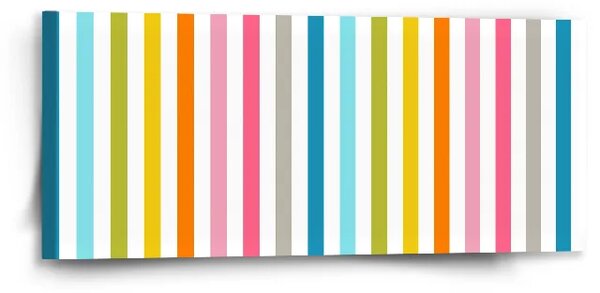 Sablio Obraz Barevné proužky - 110x50 cm