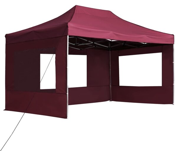 Profesionální skládací party stan + stěny hliník 4,5x3 m vínový