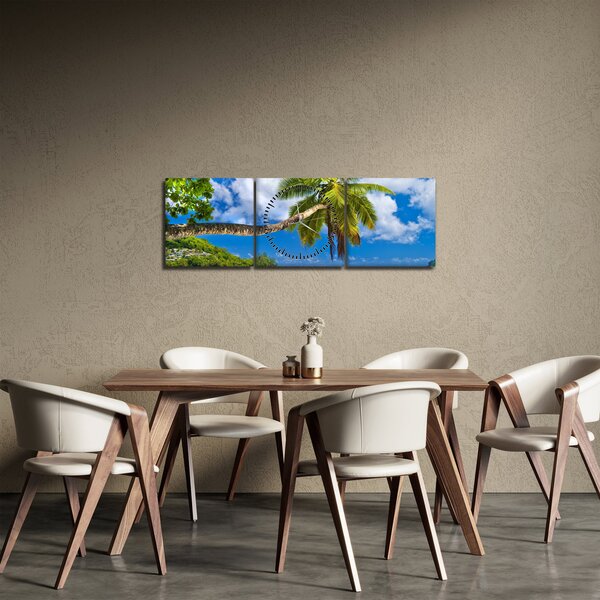 Obraz - Seychely (s hodinami) (90x30 cm)