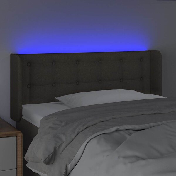 Čelo postele s LED taupe 93 x 16 x 78/88 cm textil 3123656