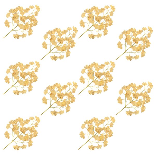 Umělé listy ginko biloba 10 ks zlaté 65 cm