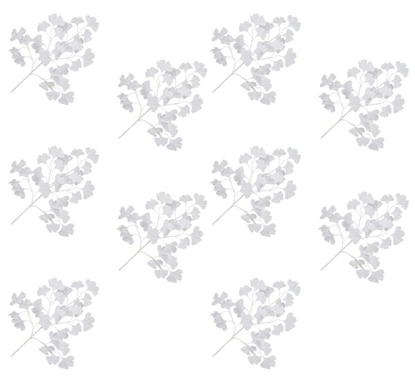 Umělé listy ginko biloba 10 ks bílé 65 cm