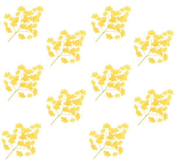 Umělé listy ginko biloba 10 ks žluté 65 cm