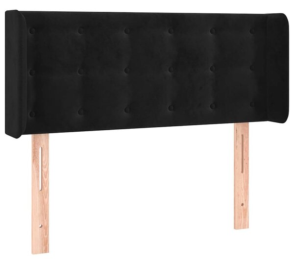 Čelo postele s LED černé 83 x 16 x 78/88 cm samet 3123702