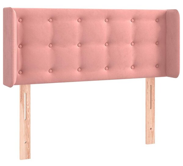 Čelo postele s LED růžové 83 x 16 x 78/88 cm samet 3123705