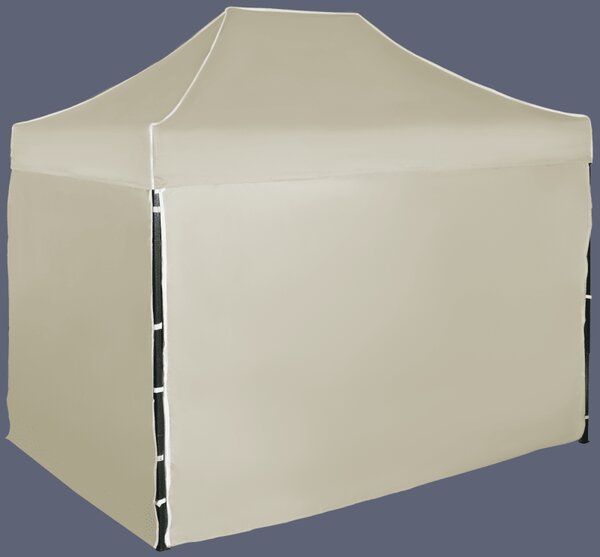 Nůžkový stan 3x2m ocelový, 4 boční plachty, Béžová