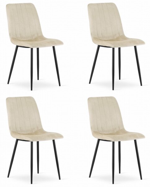 Set čtyř jídelních židlí LAVA sametové béžové (4 ks)
