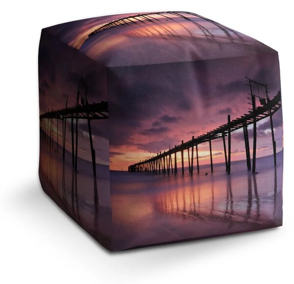Sablio Taburet Cube Oceán - 40x40x40 cm