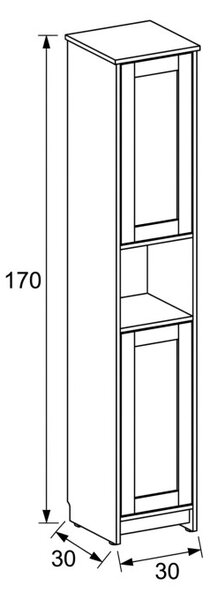 Koupelnová skříňka bílá AUK-E1166 WT