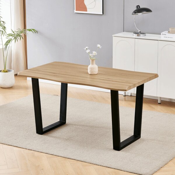 Jídelní stůl 140x80 cm HT-F4214 OAK divoký dub / černý