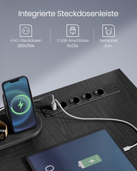 Rohový kancelářský stůl s LED osvětlením LWD095B01