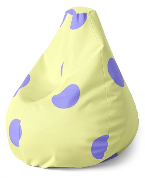 Sablio Sedací vak Pear Fialové tečky - 70 x 95 x 15 cm