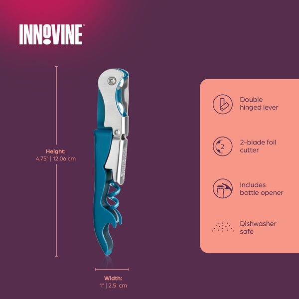 Innovine Vývrtka s dvojitým pantem Innovine, modrá
