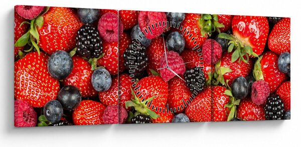 Obraz - Ovocná nálož (s hodinami) (90x30 cm)