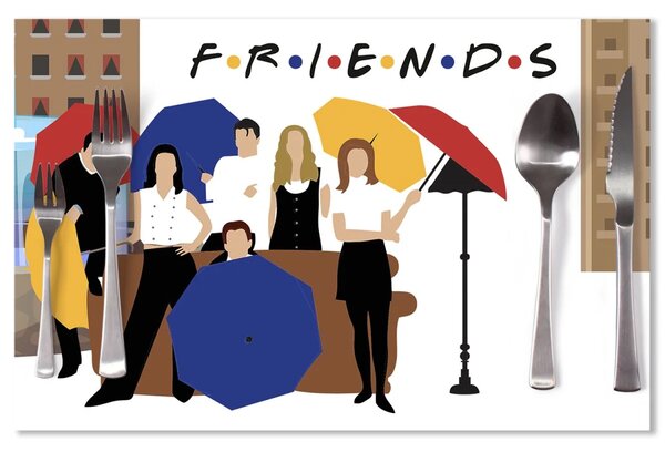 Sablio Prostírání Seriál přátelé FRIENDS Gauč u fontány: 40x30cm