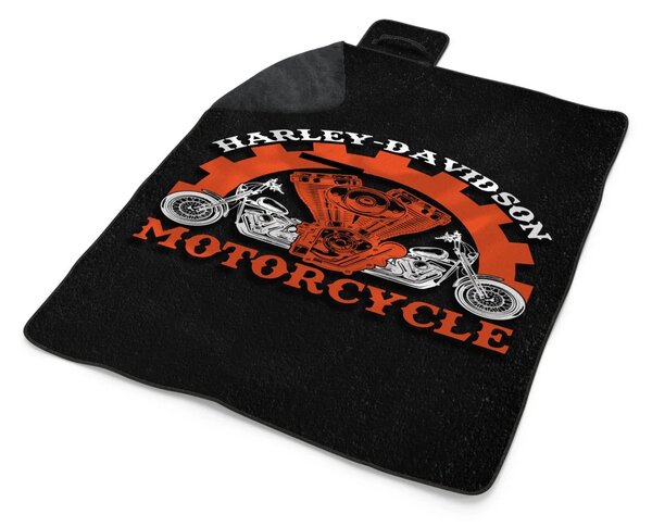 Sablio Plážová deka Harley-Davidson motor Černé pozadí: 200x140 cm