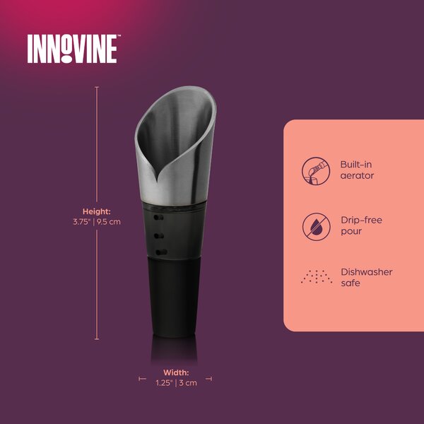 Innovine Provzdušňovací nálevka na víno Innovine, grafitová