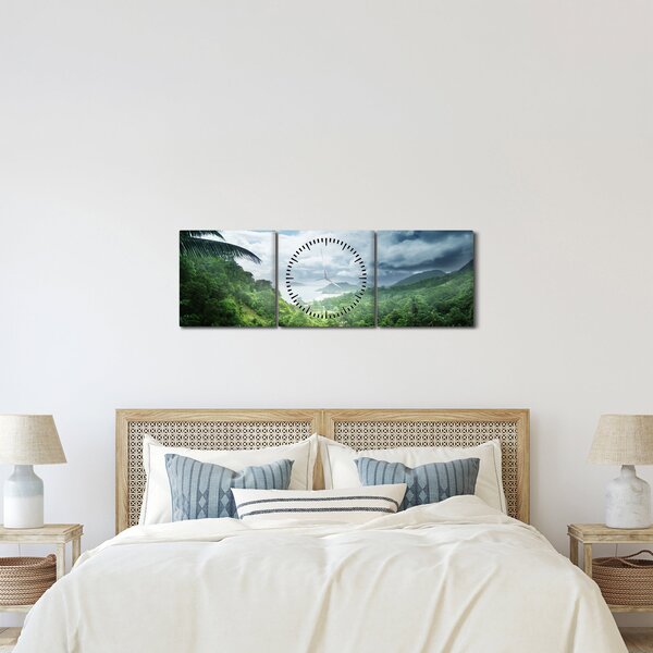 Obraz - Seychelská jungle (s hodinami) (90x30 cm)