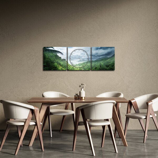 Obraz - Seychelská jungle (s hodinami) (90x30 cm)