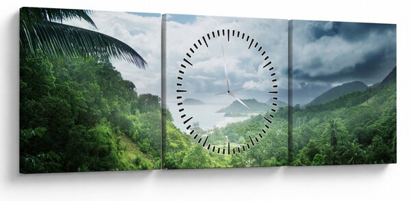 Obraz - Seychelská jungle (s hodinami) (90x30 cm)