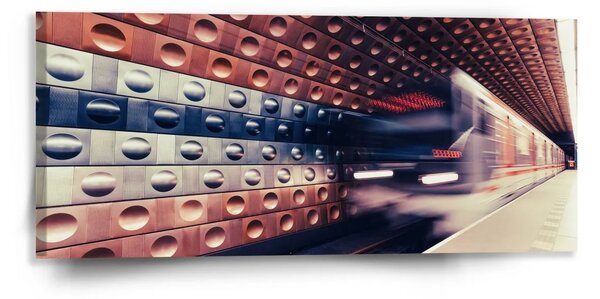 Sablio Obraz Metro v barevné stanici - 110x50 cm