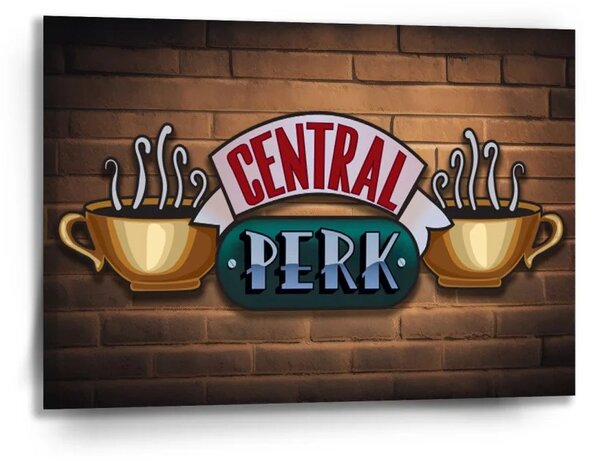Sablio Obraz Seriál přátelé CENTRAL PERK Cihly - 90x60 cm