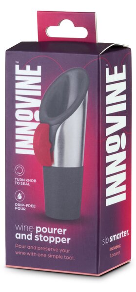 Innovine Nálevka a zátka na víno 2v1 Innovine, červená