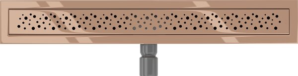 Mexen Flat, lineární podlahový žlab 60 cm, M12, růžové zlato, 1621060-15