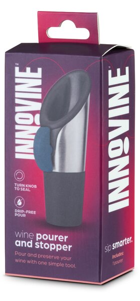 Innovine Nálevka a zátka na víno 2v1 Innovine, modrá