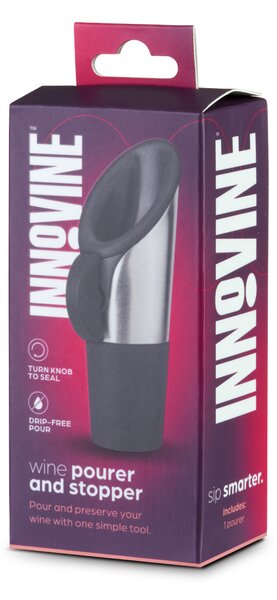 Innovine Nálevka a zátka na víno 2v1 Innovine, grafitová