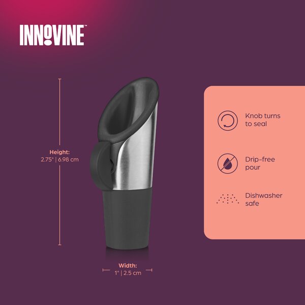 Innovine Nálevka a zátka na víno 2v1 Innovine, grafitová
