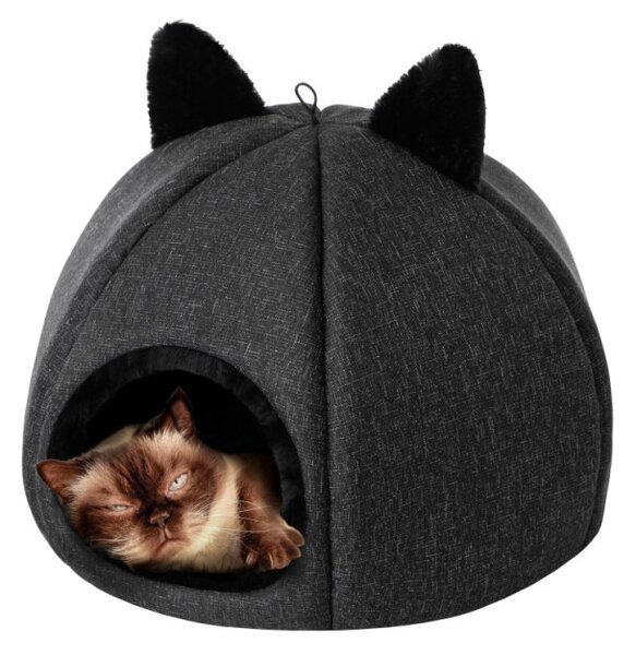 Budka pro kočku KITTY HEAD R1 černá