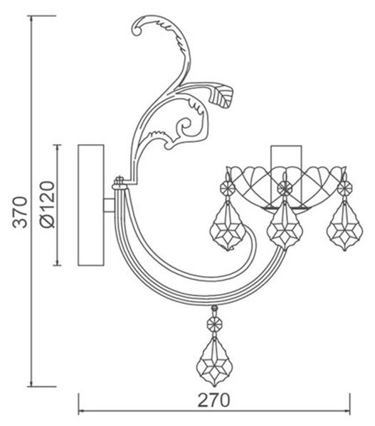 ACA Lighting Elegant nástěnné svítidlo DLA12151W