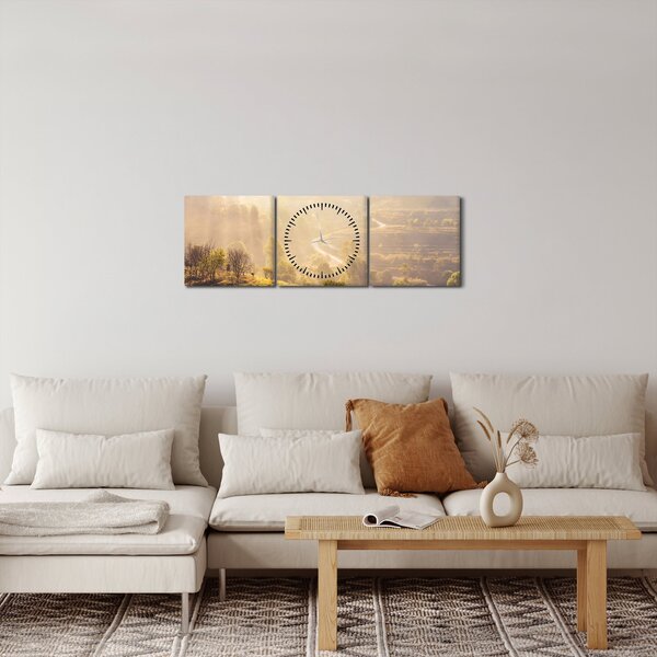Obraz - Svítání (s hodinami) (90x30 cm)