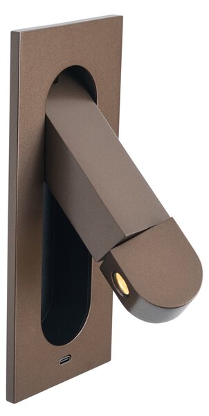 Sada 2 moderních nástěnných svítidel tmavě bronzová vč. LED a portu USB-C - Hilton