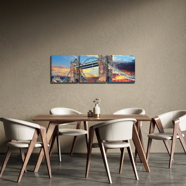 Obraz - Tower Bridge, Londýn, Anglie (s hodinami) (90x30 cm)