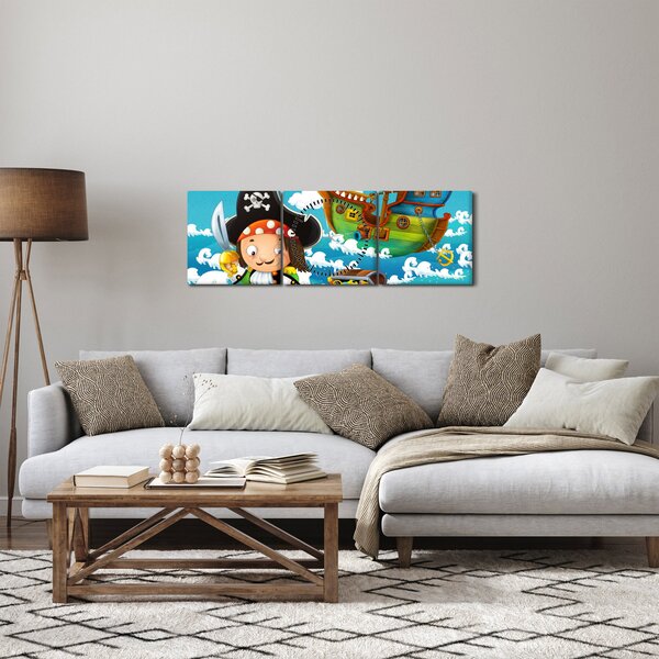 Obraz - Pirátský poklad (s hodinami) (90x30 cm)