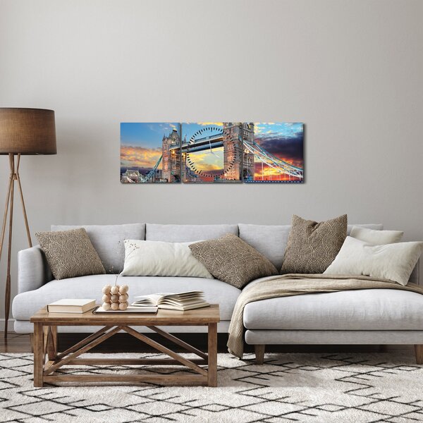 Obraz - Tower Bridge, Londýn, Anglie (s hodinami) (90x30 cm)